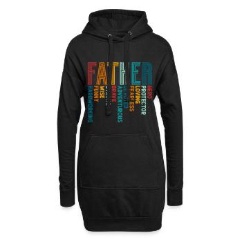 Père Papa - Sweat-shirt à capuche long Femme - noir - Devant