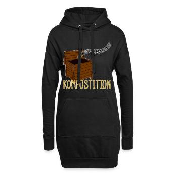 Kompost Musik Garten Humor - Hoodie-Kleid - Schwarz - Vorne