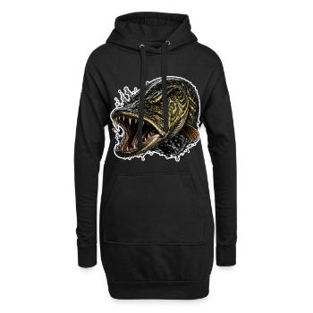 Pêche au brochet - Sweat-shirt à capuche long Femme - noir - Devant