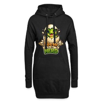 Süßer Baby Dinosaurier - New to the Herd Dino - Hoodie-Kleid - Schwarz - Vorne