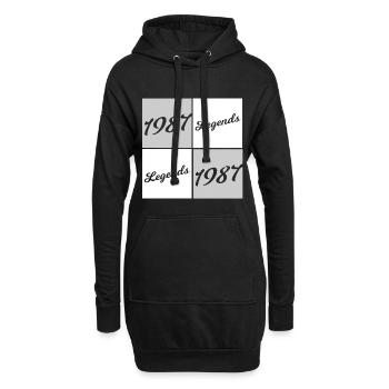 1987 Legends Kursive Quadrate - Hoodie-Kleid - Schwarz - Vorne