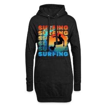 SURFEUR SURFEUR PLAGE D’ÉTÉ - Sweat-shirt à capuche long Femme - noir - Devant