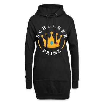 Schlager Prinz Krone Party Festival Konzert Outfit - Hoodie-Kleid - Schwarz - Vorne