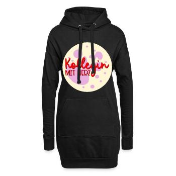 Danke Kollegin Herz - Hoodie-Kleid - Schwarz - Vorne