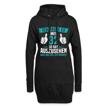 32 Jahre 32. Geburtstag Mann Frau 32 Jahre - Hoodie-Kleid - Schwarz - Vorne