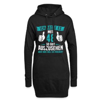 48 Jahre 48. Geburtstag Mann Frau 48 Jahre - Hoodie-Kleid - Schwarz - Vorne