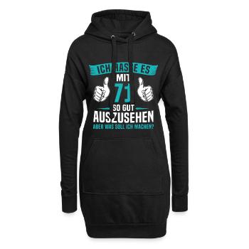 71 Jahre 71. Geburtstag Mann Frau 71 Jahre - Hoodie-Kleid - Schwarz - Vorne