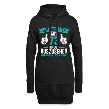 73 Jahre 73. Geburtstag Mann Frau 73 Jahre - Hoodie-Kleid - Schwarz - Vorne