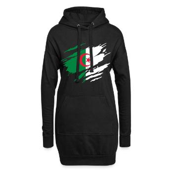 Algérien Drapeau de l'Algérie - Sweat-shirt à capuche long Femme - noir - Devant