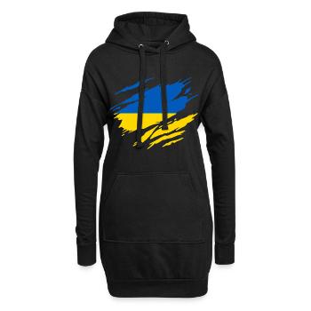 Ukraine Drapeau Ukrainien Ukrainienne - Sweat-shirt à capuche long Femme - noir - Devant