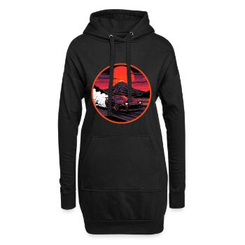 Art rétro des années 90 JDM Mt Fuji Smoke Drift Car - Sweat-shirt à capuche long Femme - noir - Devant