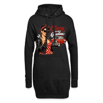 Pin-Up vintage : classe avec un peu d’essence - Sweat-shirt à capuche long Femme - noir - Devant