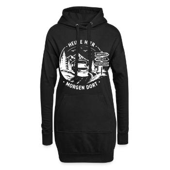 Heute Hier Morgen Dort Vanlife - Hoodie-Kleid - Schwarz - Vorne