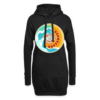 Surfskate Lover - Sweat-shirt à capuche long Femme - noir - Devant