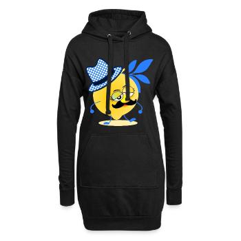 Moustache citron de Bavière - Sweat-shirt à capuche long Femme - noir - Devant