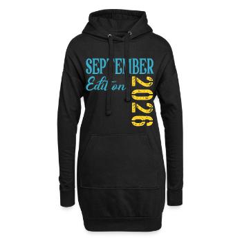 Naissance du bébé en septembre 2026 - Sweat-shirt à capuche long Femme - noir - Devant