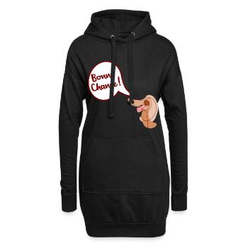 Bonne Chance Chien - Sweat-shirt à capuche long Femme - noir - Devant