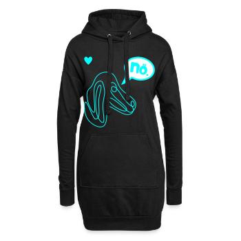 Teckel Têtu - Sweat-shirt à capuche long Femme - noir - Devant