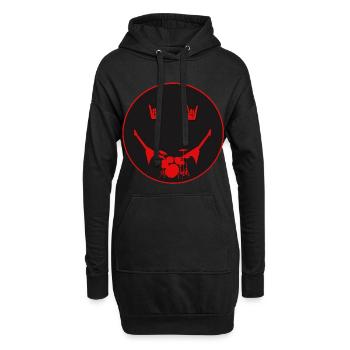 Rocker Drumset Silhouette Hände - Hoodie-Kleid - Schwarz - Vorne