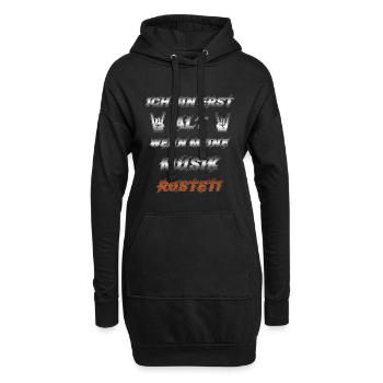 Ich bin erst alt, wenn meine Musik rostet Lustiges - Hoodie-Kleid - Schwarz - Vorne
