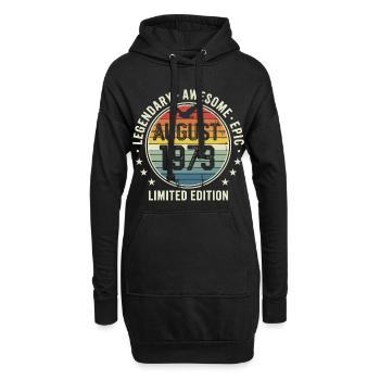 Legendäres Retro-Vintage-Jubiläum im August 1973 - Hoodie-Kleid - Schwarz - Vorne