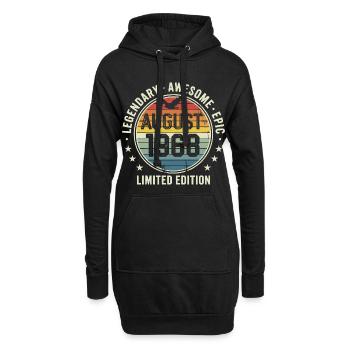 Legendäres Retro-Vintage-Jubiläum im August 1968 - Hoodie-Kleid - Schwarz - Vorne