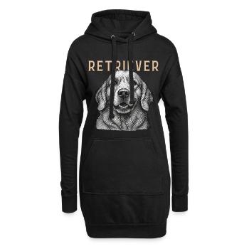 Retriever Dog Vintage - Hoodie-Kleid - Schwarz - Vorne