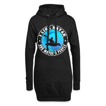 ICH MAG KAJAK UND VIELLEICHT DREI LEUTE - Hoodie-Kleid - Schwarz - Vorne