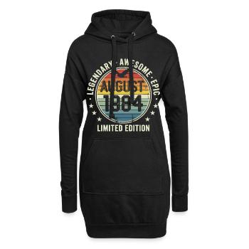 Legendäres Retro-Vintage-Jubiläum im August 1984 - Hoodie-Kleid - Schwarz - Vorne