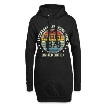 Legendäres Retro-Vintage-Jubiläum im August 1979 - Hoodie-Kleid - Schwarz - Vorne