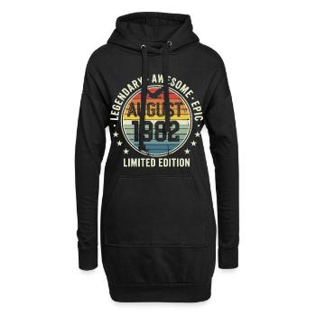 Legendäres Retro-Vintage-Jubiläum im August 1982 - Hoodie-Kleid - Schwarz - Vorne