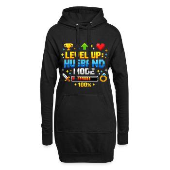 Level Up Husband Mode Gamer Ehemann Retro JGA - Hoodie-Kleid - Schwarz - Vorne