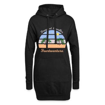 Frequent Traveler Fuerteventura Retro - Hoodie-Kleid - Schwarz - Vorne