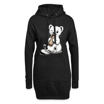 Vaelosek l hermine galette saucisse  - Sweat-shirt à capuche long Femme - noir - Devant