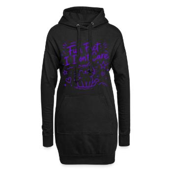 Anecdote : Je m’en fiche - Drôle de chat - Sweat-shirt à capuche long Femme - noir - Devant