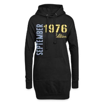 September 1976, 50th birthday - Hoodie Dress - black - Front
