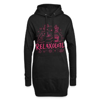 RELAXOLOTL - Cute Relaxing AXOLOTL - Hoodie Dress - black - Front