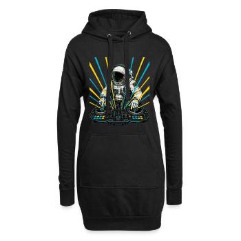 Astronaut DJ Laser - Hoodie Dress - black - Front