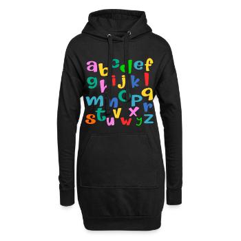 Lettres ABC pour enfants d’école - Sweat-shirt à capuche long Femme - noir - Devant