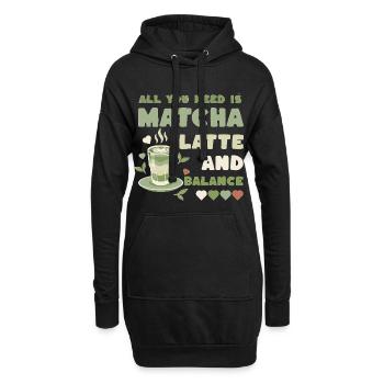 Motif d’équilibre du Matcha Latte - Sweat-shirt à capuche long Femme - noir - Devant
