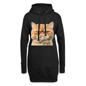 Portrait du Chat Roux Gringy Studio - Sweat-shirt à capuche long Femme - noir - Devant