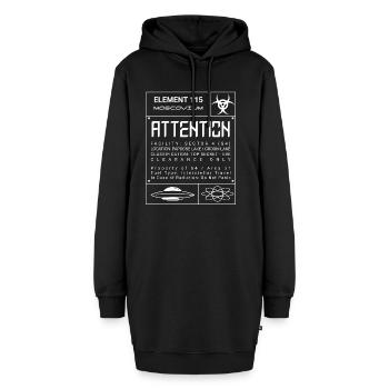 Element 115 S4 Blueprint - Geheime Area 51 - Hoodie-Kleid - Schwarz - Vorne - AI Model Female 172 light (172cm)
