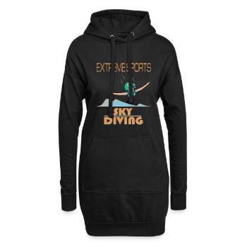 Ciel avion de parachutisme sportif extrême - Sweat-shirt à capuche long Femme - noir - Devant