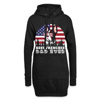 Meilleur papa Frenchie de tous les temps Français Bulldog Papa - Sweat-shirt à capuche long Femme - noir - Devant