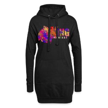 Intensiver König des Lebens - Hoodie-Kleid - Schwarz - Vorne