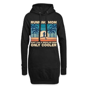 Courir maman comme une glacière de maman ordinaire seulement - Sweat-shirt à capuche long Femme - noir - Devant