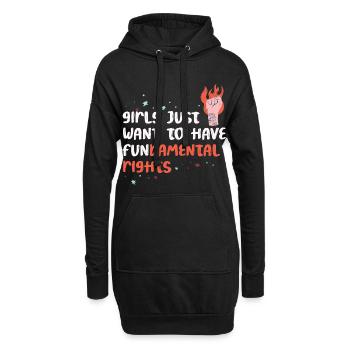Les filles veulent juste avoir des droits humains fondamentaux - Sweat-shirt à capuche long Femme - noir - Devant