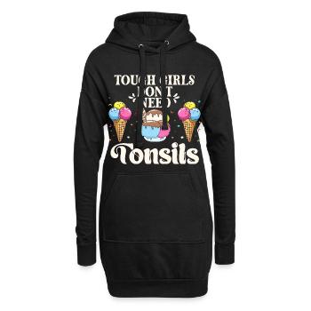 Les filles dures n’ont pas besoin de glace aux amandes - Sweat-shirt à capuche long Femme - noir - Devant