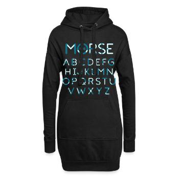 Morse Code Amateurfunker Funkamateur - Hoodie-Kleid - Schwarz - Vorne