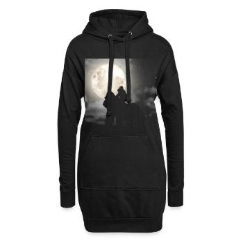 Gorilla Retro Vintage 80er Jahre Stil - Hoodie-Kleid - Schwarz - Vorne